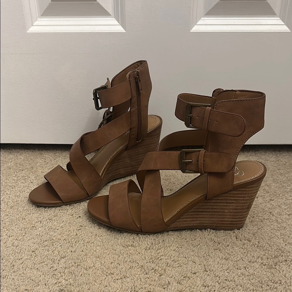 Women's Brown Wedge Sandals